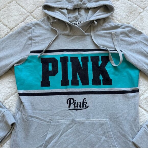 Victoria's Secret PINK | Gray Crossover Funnel Neck Hoodie | Size Extra Small - Picture 4 of 12